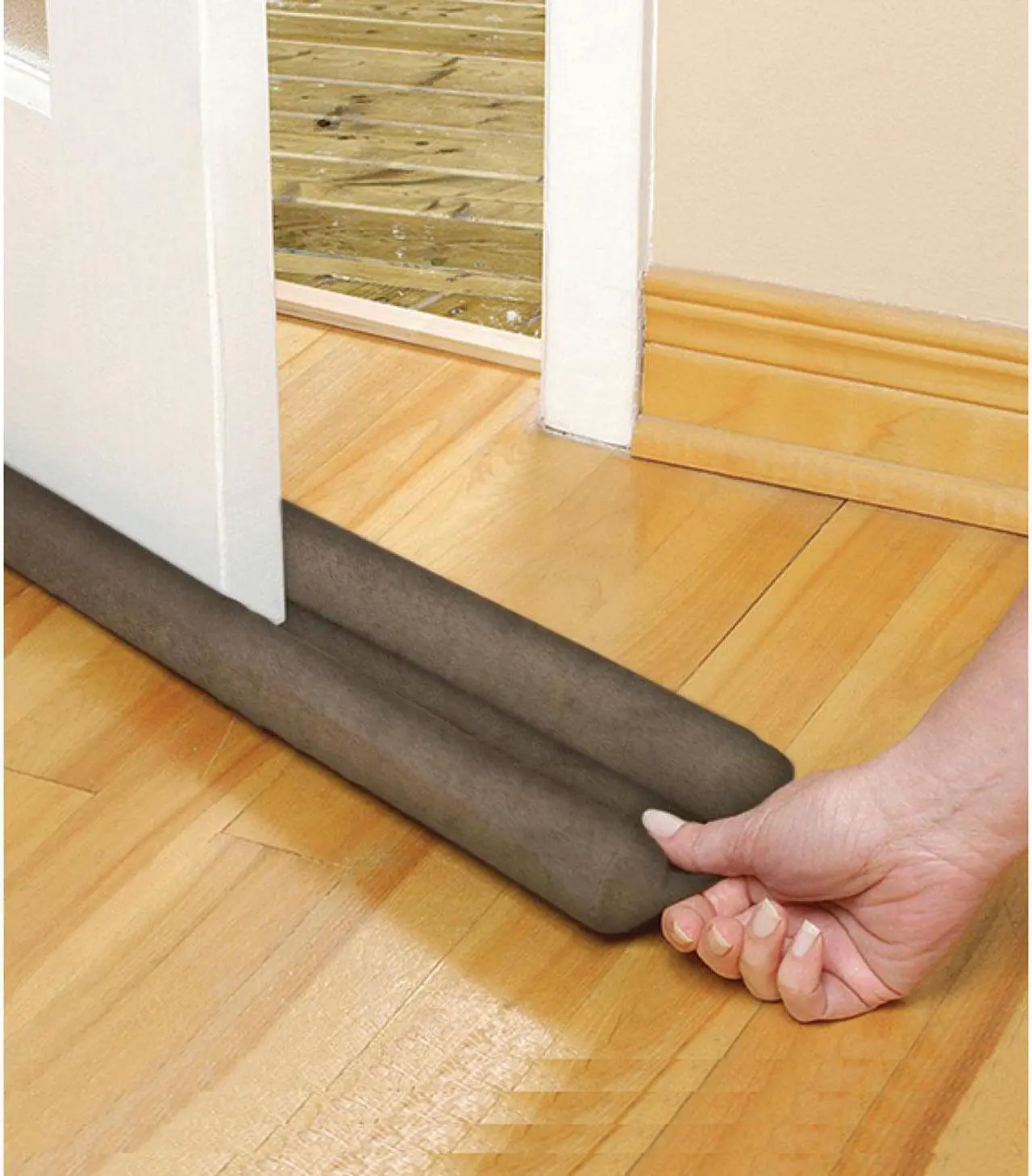 Alt view image 4 of 6 - Twin Draft Guard for Doors & Windows - Brown- Set of 2