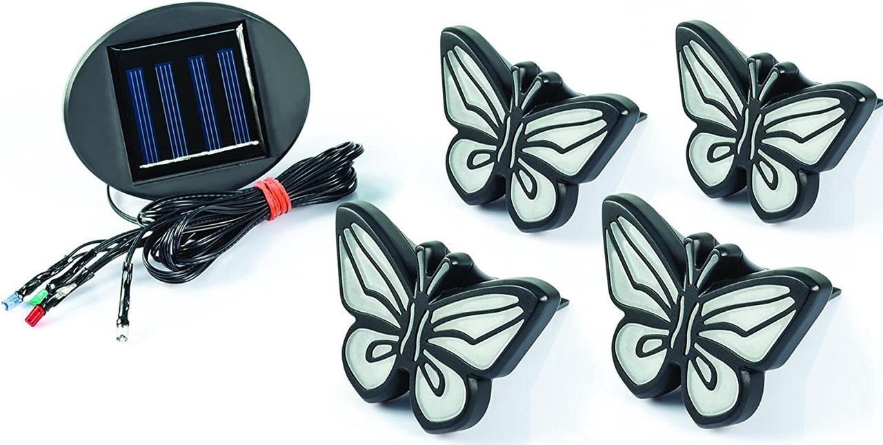Main image of Butterfly Lights - All Weather Solar Butterfly Light - 4 Piece Set
