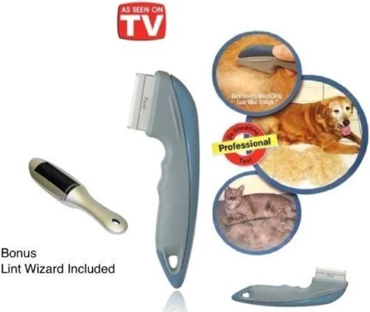 Alt view image 2 of 5 - Shedender Professional Deshedding Tool w/ Bonus Lint Wizard