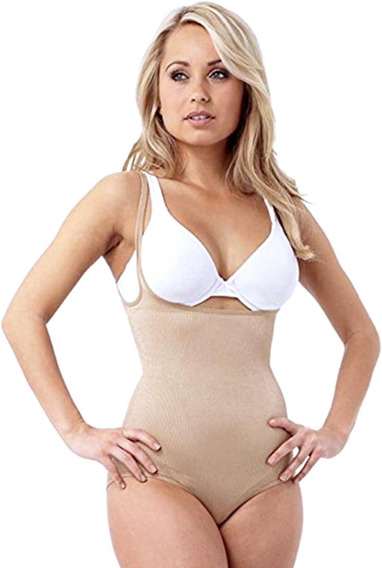 Alt view image 2 of 5 - Belvia Shapewear Slimming Bodysuit, Beige (XXX-Large)