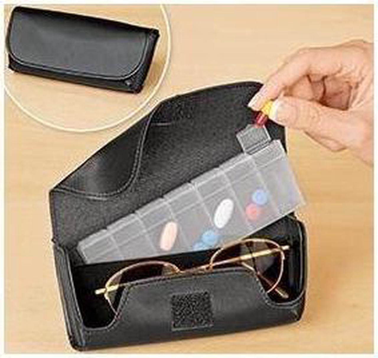 Alt view image 2 of 4 - Dual Eyeglass and Pill Box Travel Case