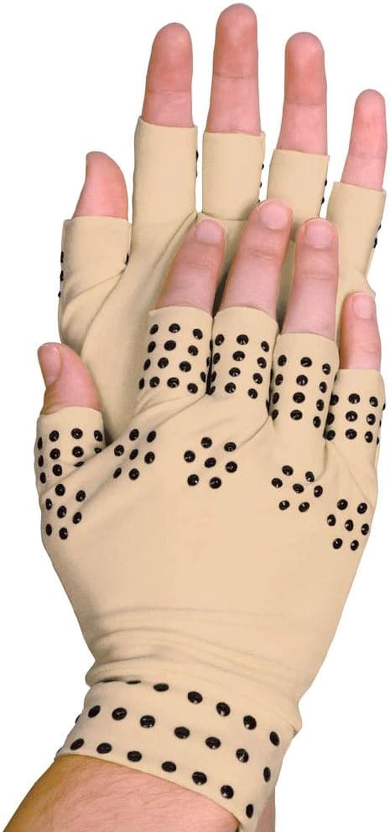 Alt view image 2 of 6 - Magnetic Therapy Gloves-Tan-Regular