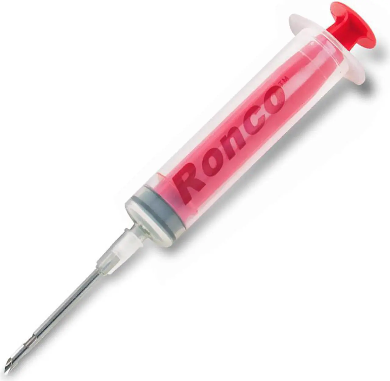 Main image of Ronco  Showtime Liquid Flavor Injector Inject your favorite marinades right into your roasts, chickens, and turkeys with the Ronco Liquid Injector. This liquid injector holds up to three and a half ou