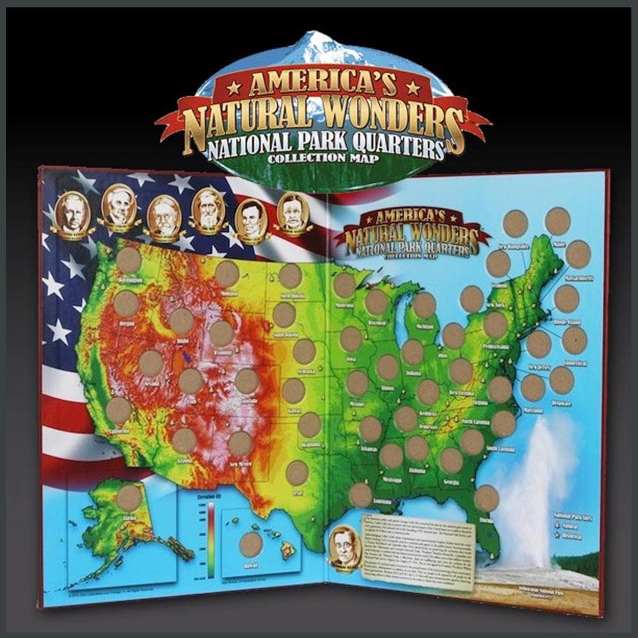 Alt view image 3 of 5 - America's Natural Wonders National Park Quarters Collection Map