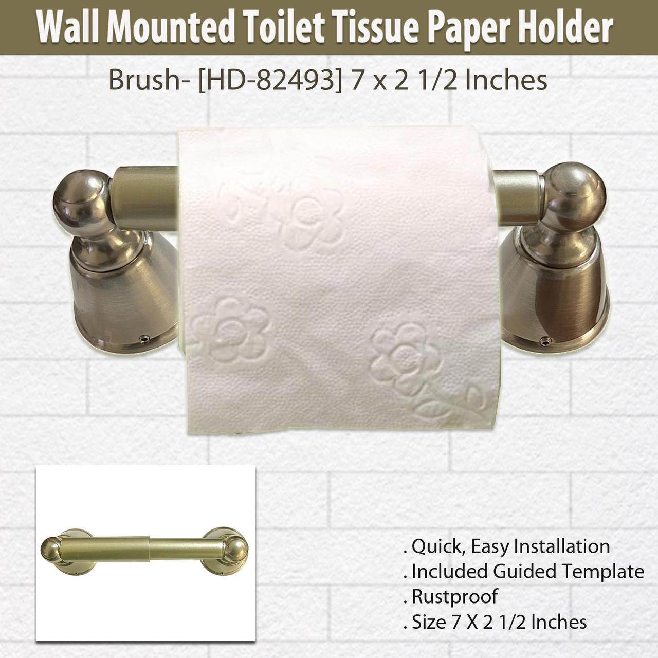 Alt view image 3 of 3 - Wall Mounted Toilet Tissue Paper Holder - Brush [HD-82493]  7 x 2 1/2 Inches