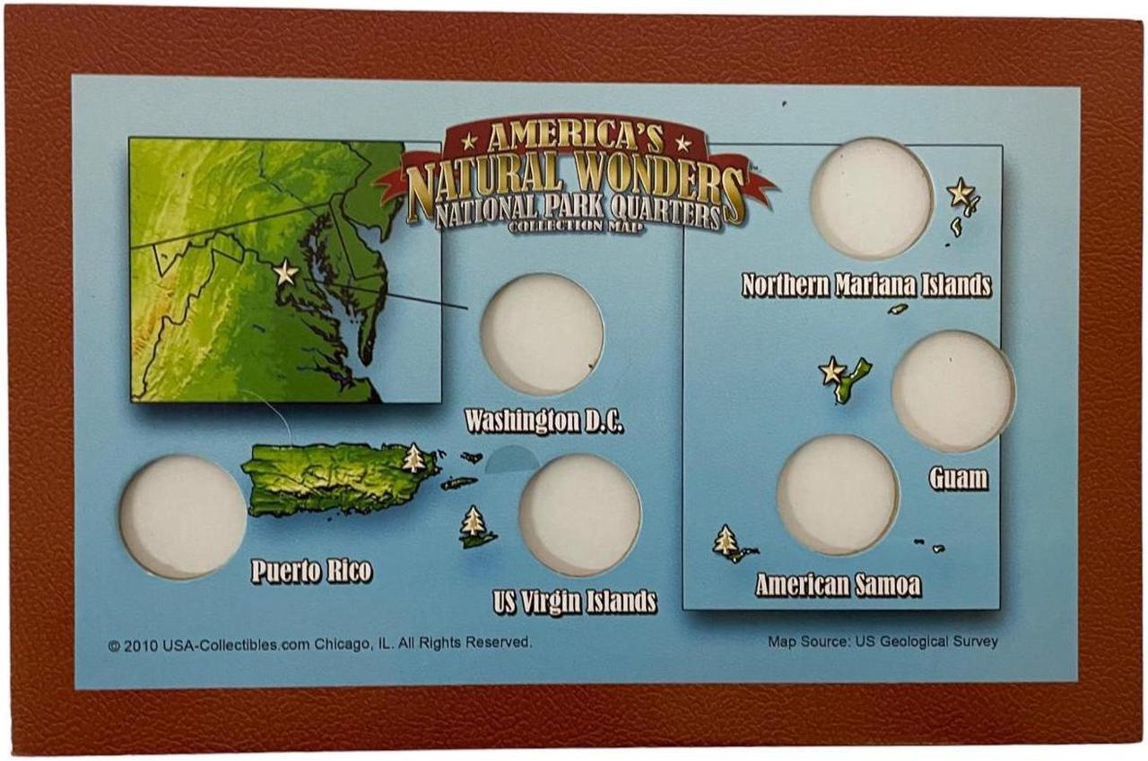 Alt view image 5 of 5 - America's Natural Wonders National Park Quarters Collection Map