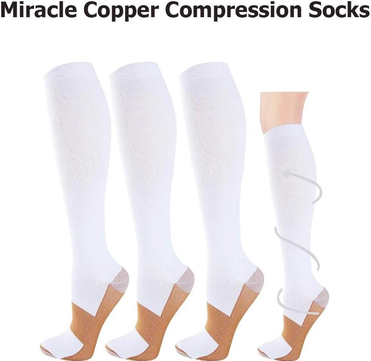 Alt view image 4 of 5 - Miracle Copper Compression Socks - Large/Extra Large in White (Two Pack)