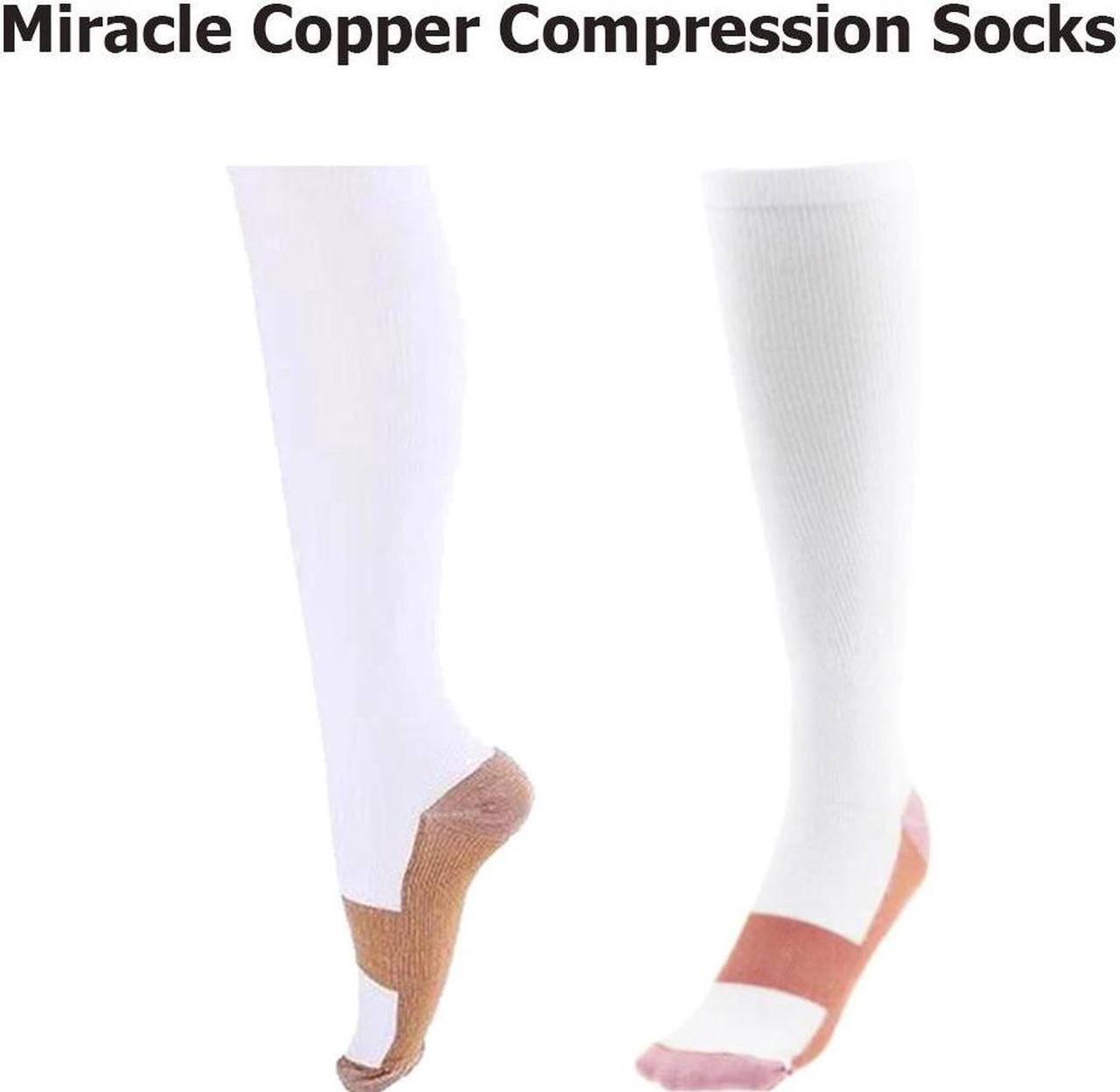 Alt view image 5 of 5 - Miracle Copper Compression Socks - Large/Extra Large in White (Two Pack)