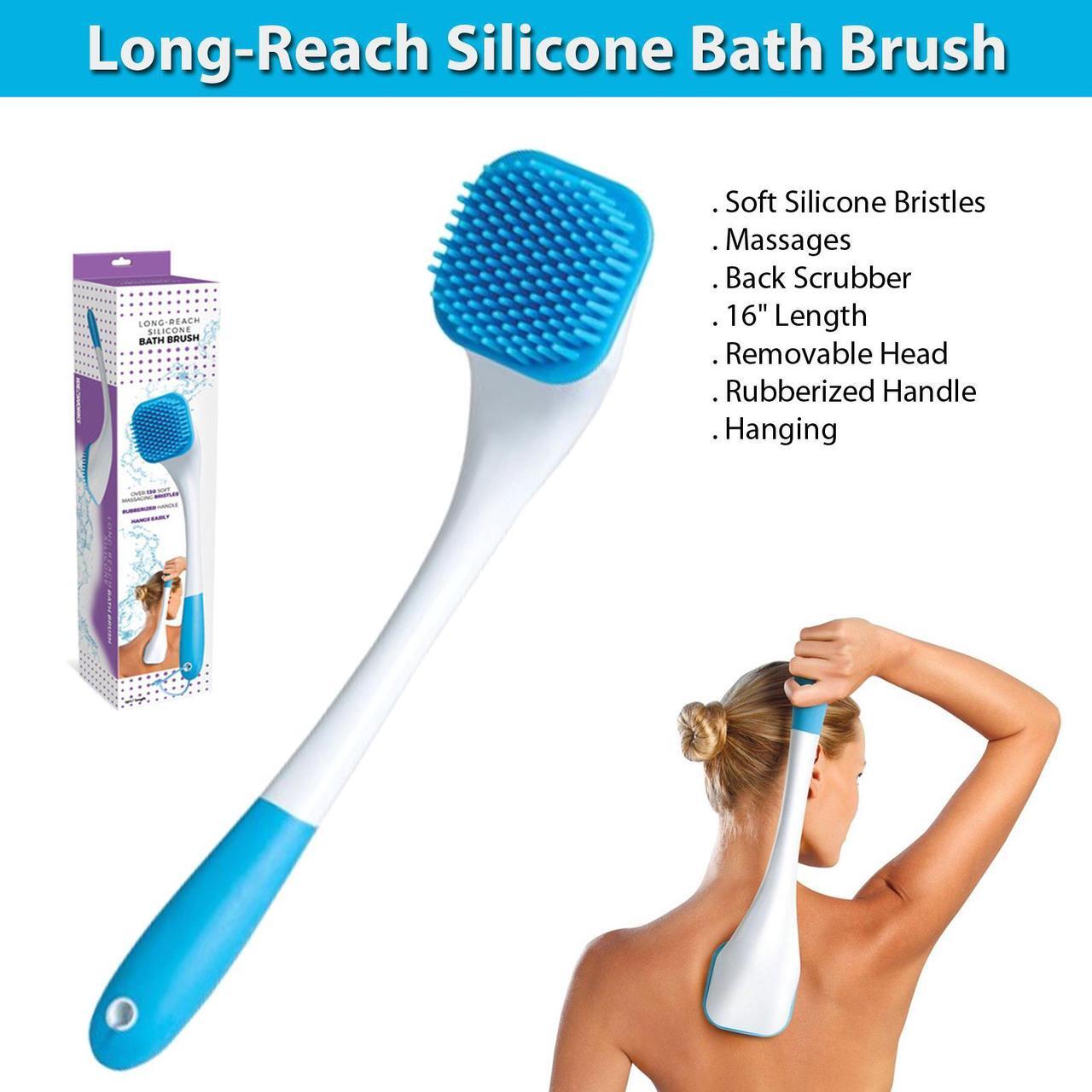 Alt view image 3 of 4 - Long-Reach Silicone Bath Brush