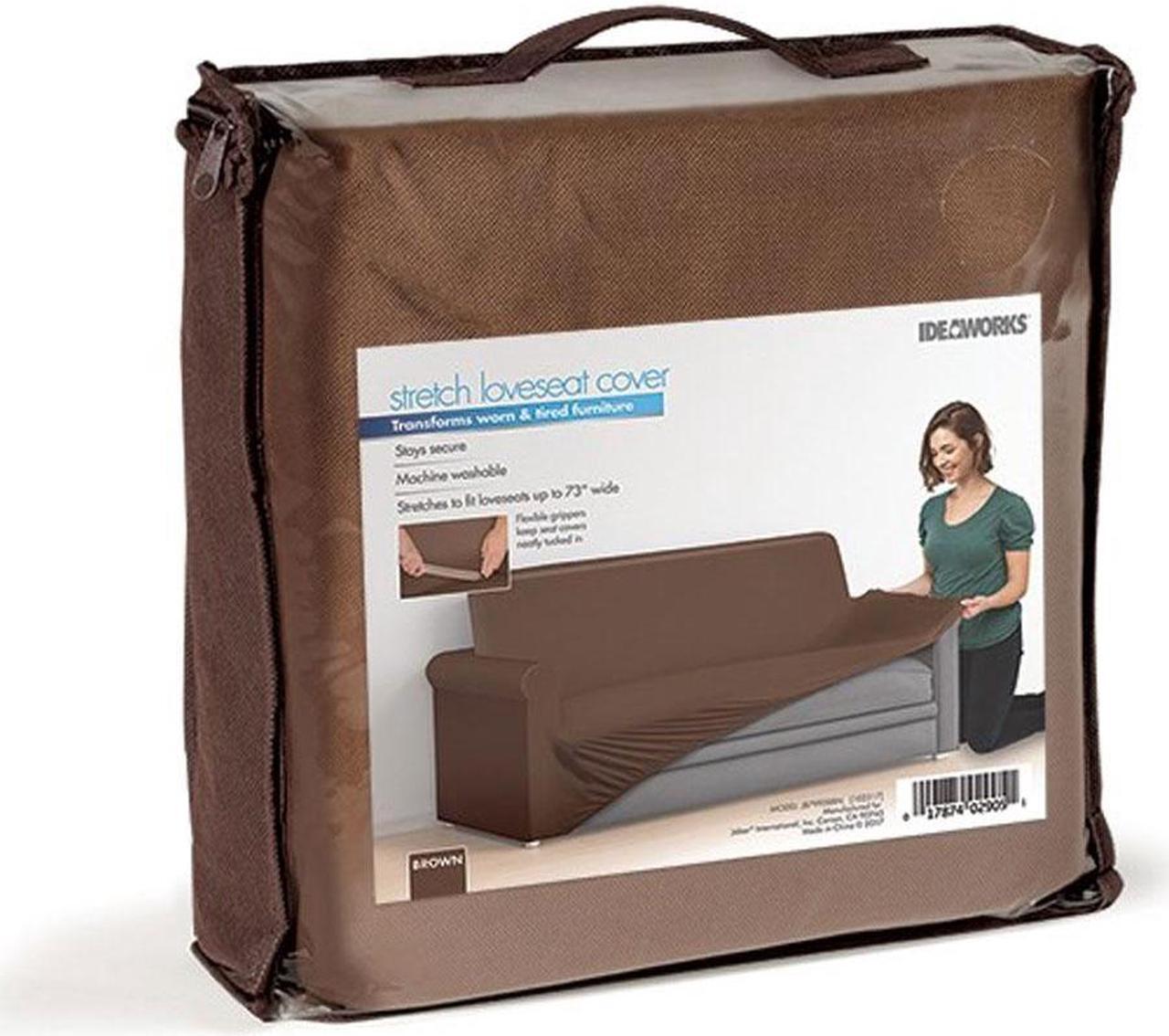 Main image of Universal Stretch Love Seat Cover (Brown) - Ideal for Any Décor