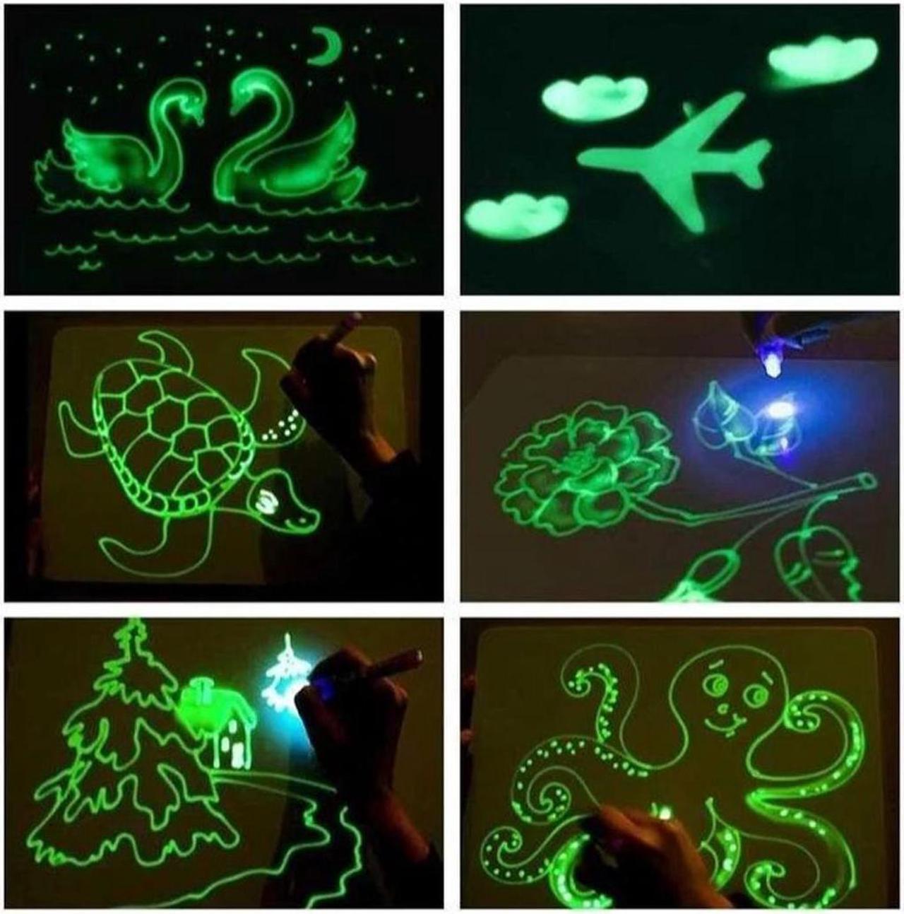 Alt view image 3 of 3 - Glowing Blacklight Drawing Board and Pen