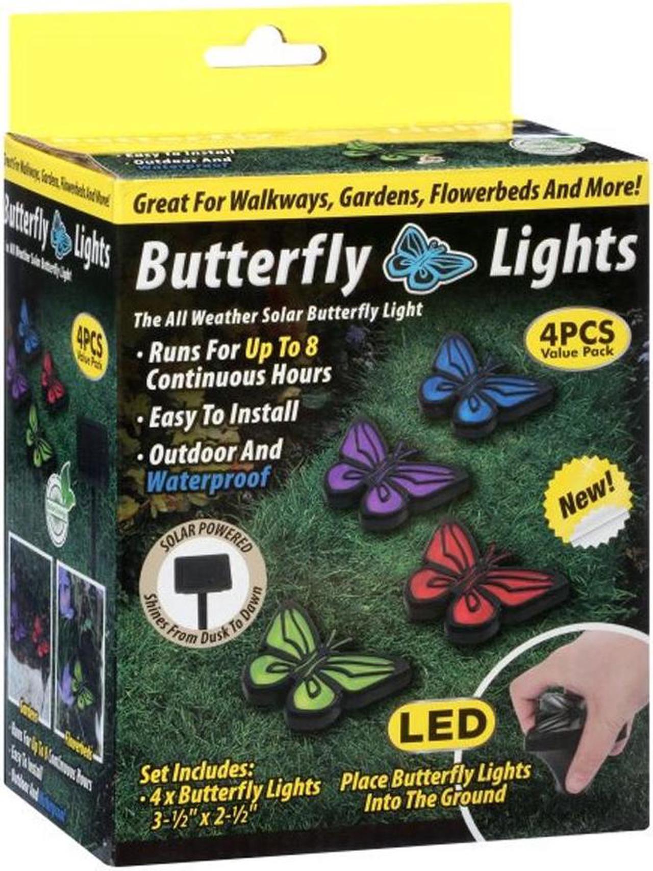 Alt view image 3 of 4 - Butterfly Lights - All Weather Solar Butterfly Light - 4 Piece Set