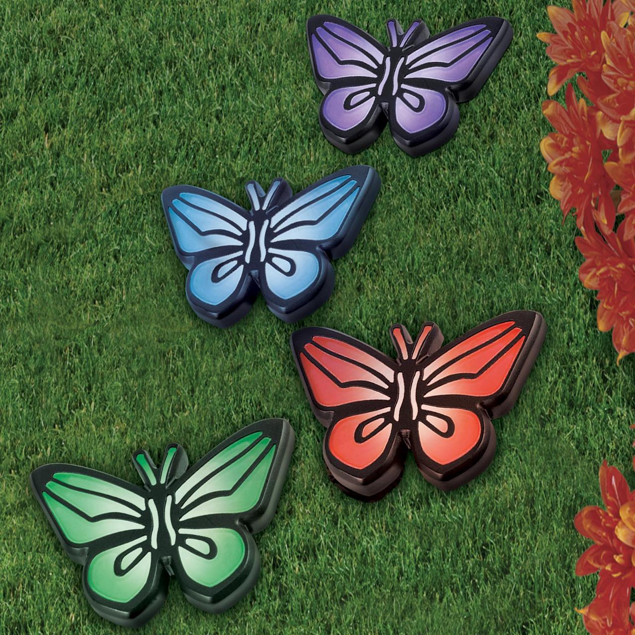 Alt view image 2 of 4 - Butterfly Lights - All Weather Solar Butterfly Light - 4 Piece Set
