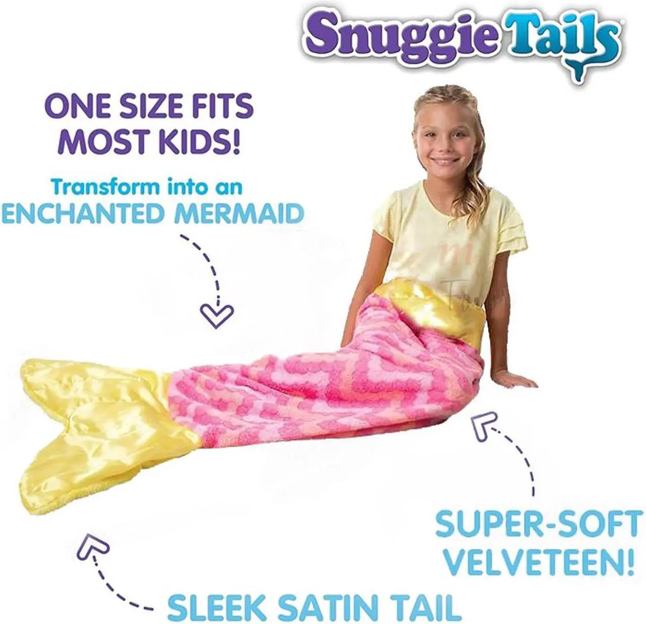 Alt view image 3 of 5 - Snuggie Tails Blanket -  Rainbow Mermaid - Adult