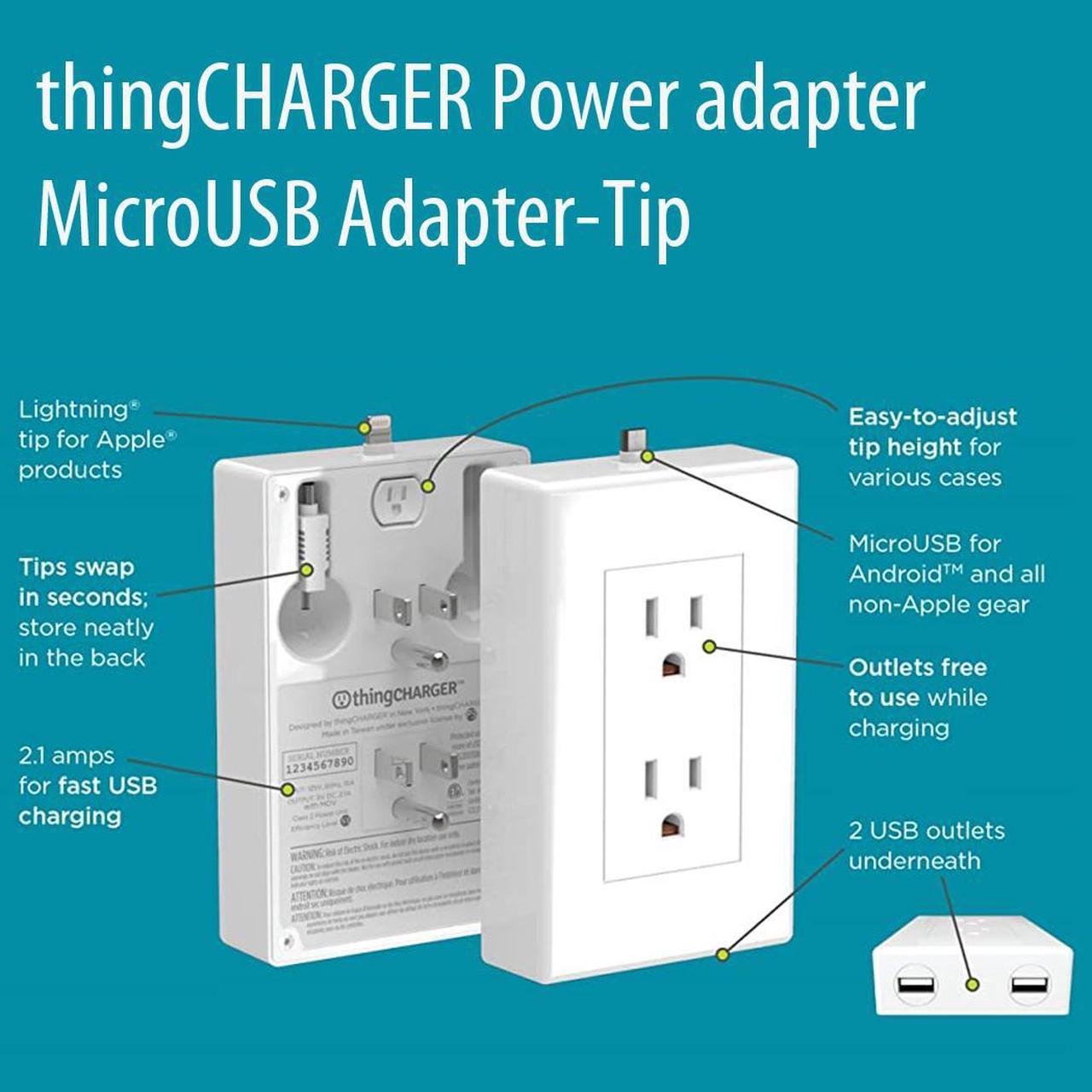 Alt view image 2 of 4 - thingCHARGER Power adapter - MicroUSB Adapter-Tip