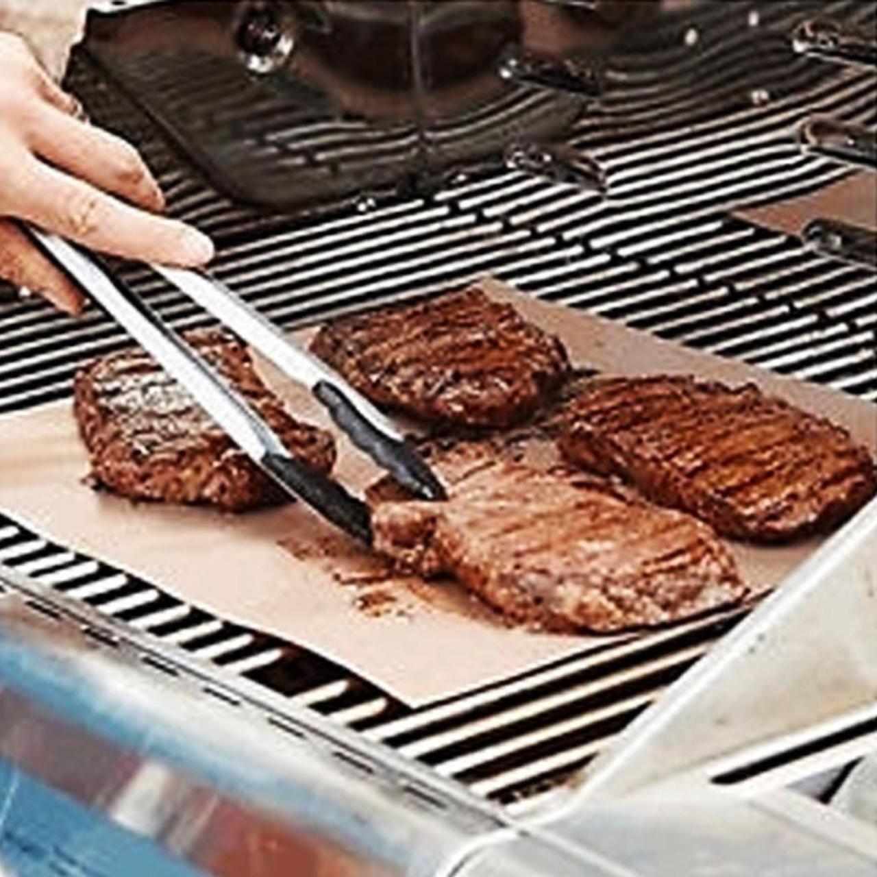 Alt view image 2 of 3 - Copper Grill Mats - Non-Stick 2 Pack, Ideal for All Your Grilling Needs!