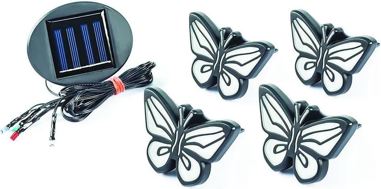Alt view image 4 of 4 - Butterfly Lights - All Weather Solar Butterfly Light - 4 Piece Set