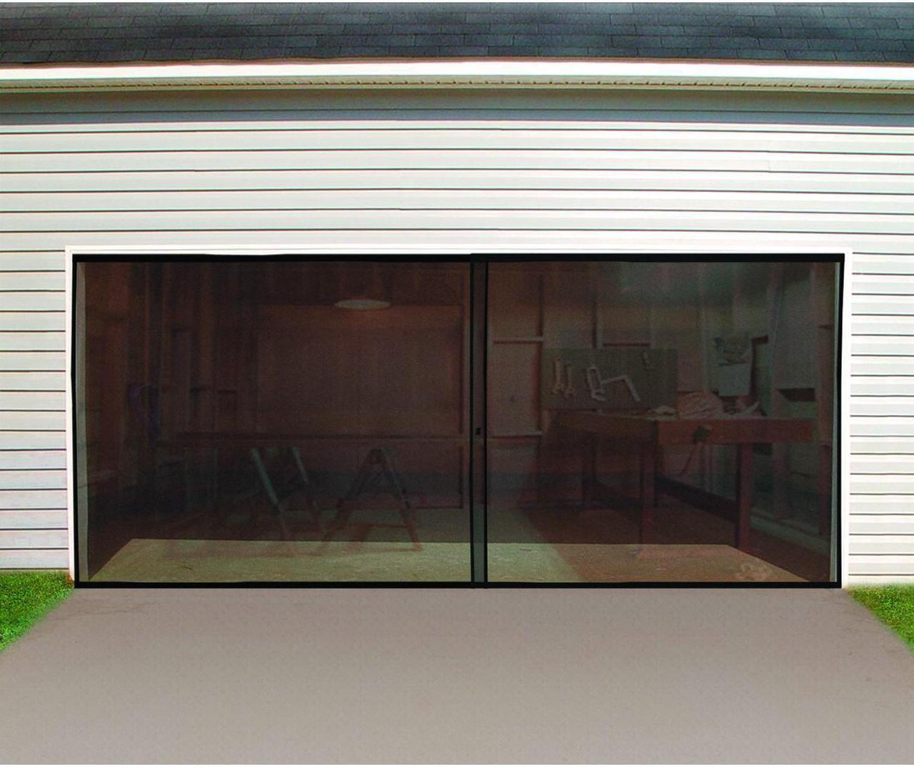 Alt view image 2 of 6 - Insta-Screen Double Garage Door Screen - 16' x 7' Mesh