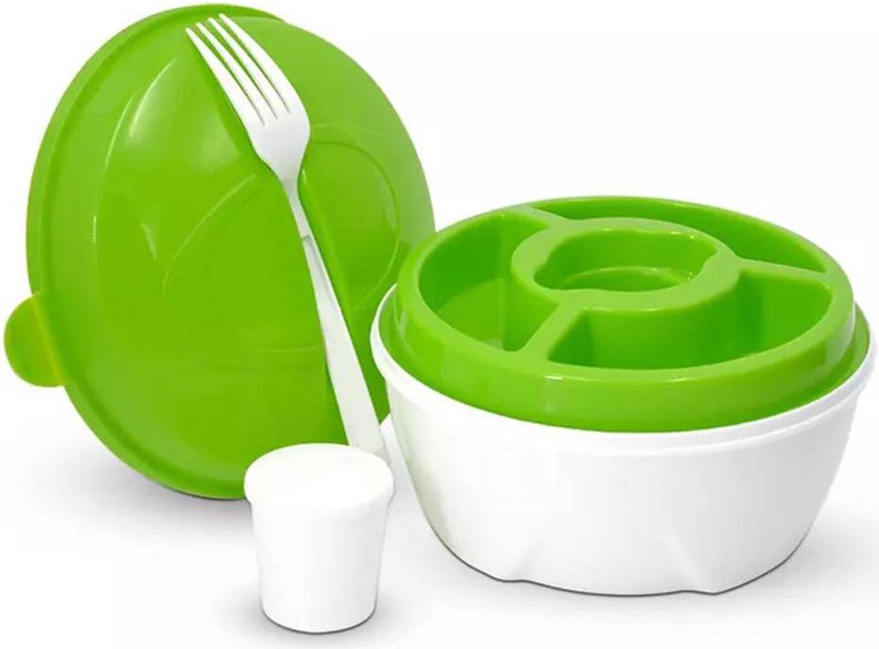 Alt view image 4 of 5 - Salad Bowl & Lunch Box Set - Leak Proof - BPA-Free -6 Pieces Set -Large - Green