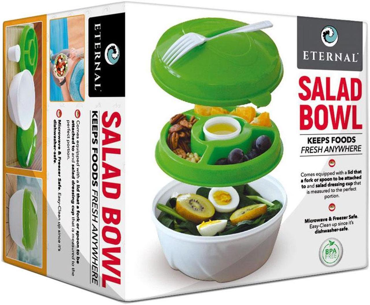 Alt view image 3 of 5 - Salad Bowl & Lunch Box Set - Leak Proof - BPA-Free -6 Pieces Set -Large - Green