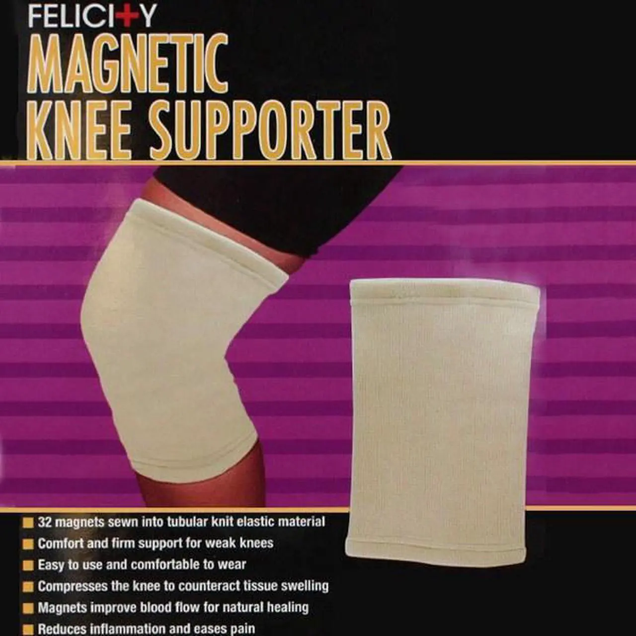 Alt view image 2 of 3 - Daiwa Felicity Magnetic Knee Supporter (Beige- SMALL)