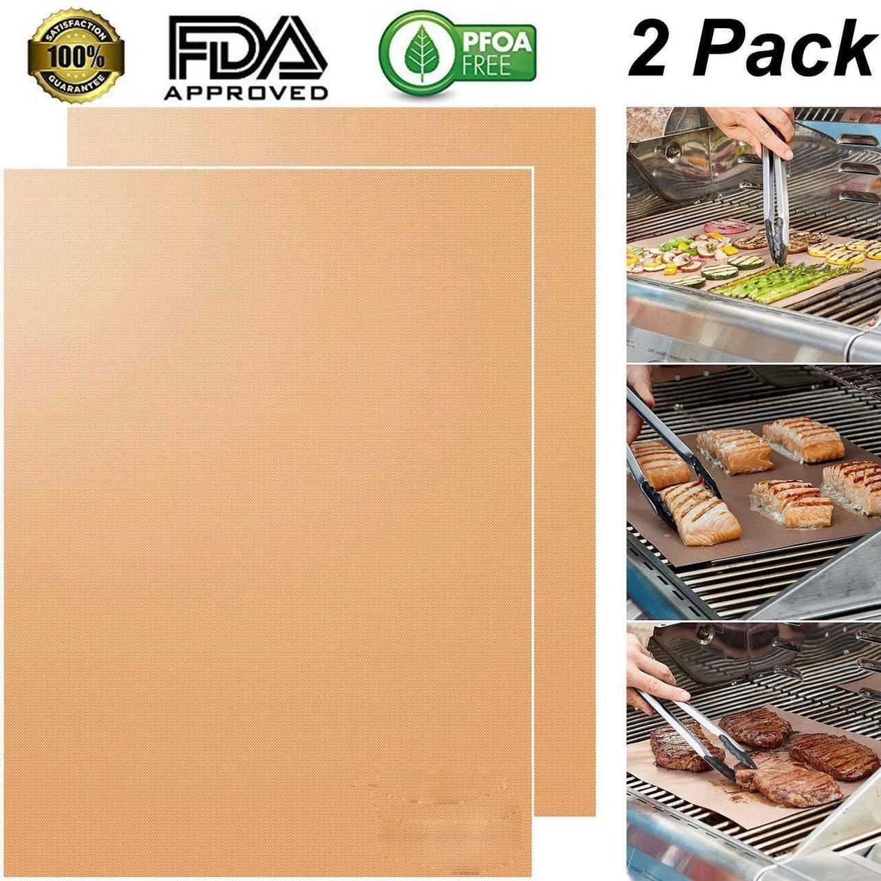 Alt view image 3 of 3 - Copper Grill Mats - Non-Stick 2 Pack, Ideal for All Your Grilling Needs!