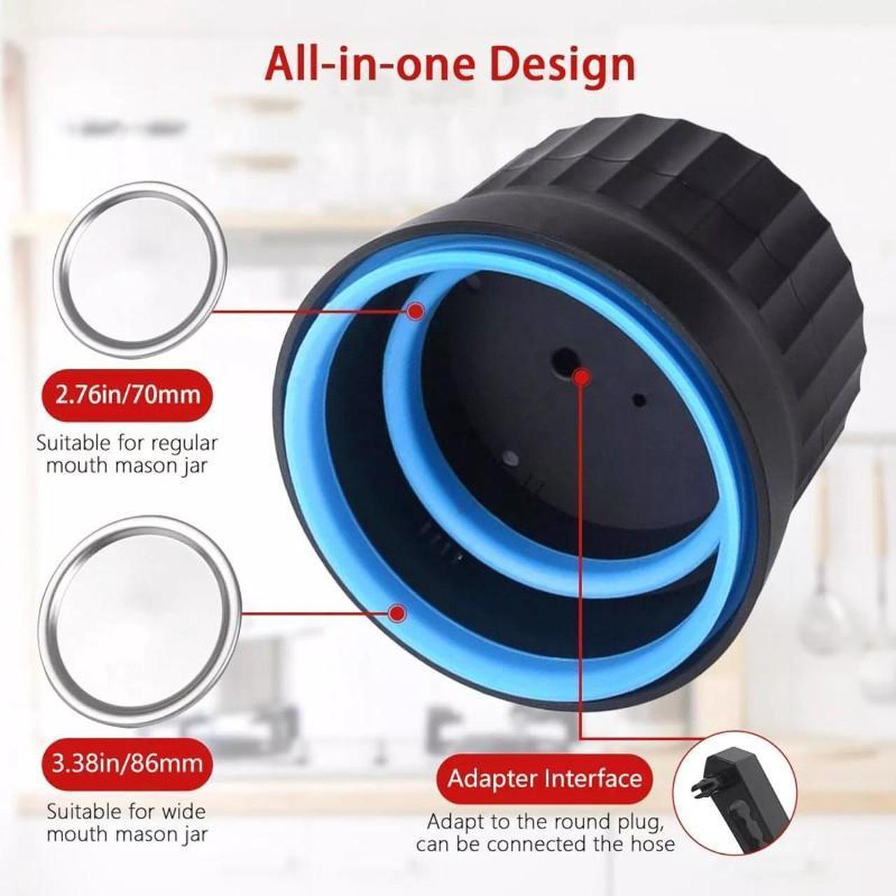Alt view image 2 of 6 - Electric Mason Jar Vacuum Sealer Cordless 200Pcs Wide Mouth