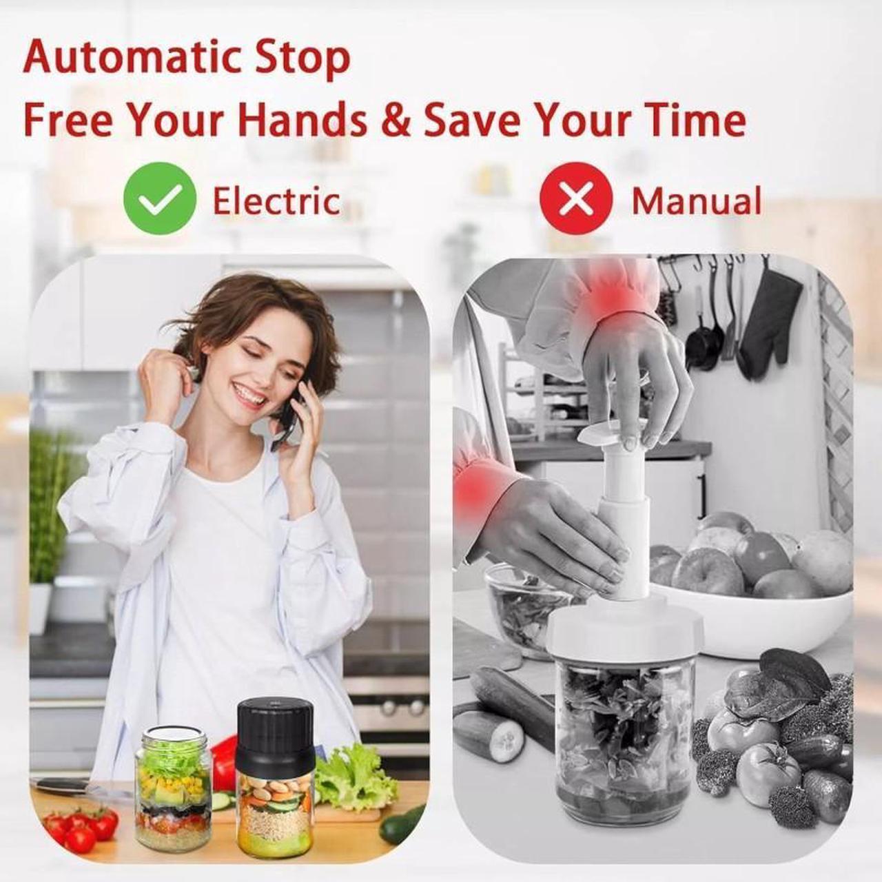 Alt view image 5 of 6 - Electric Mason Jar Vacuum Sealer Cordless 200Pcs Wide Mouth