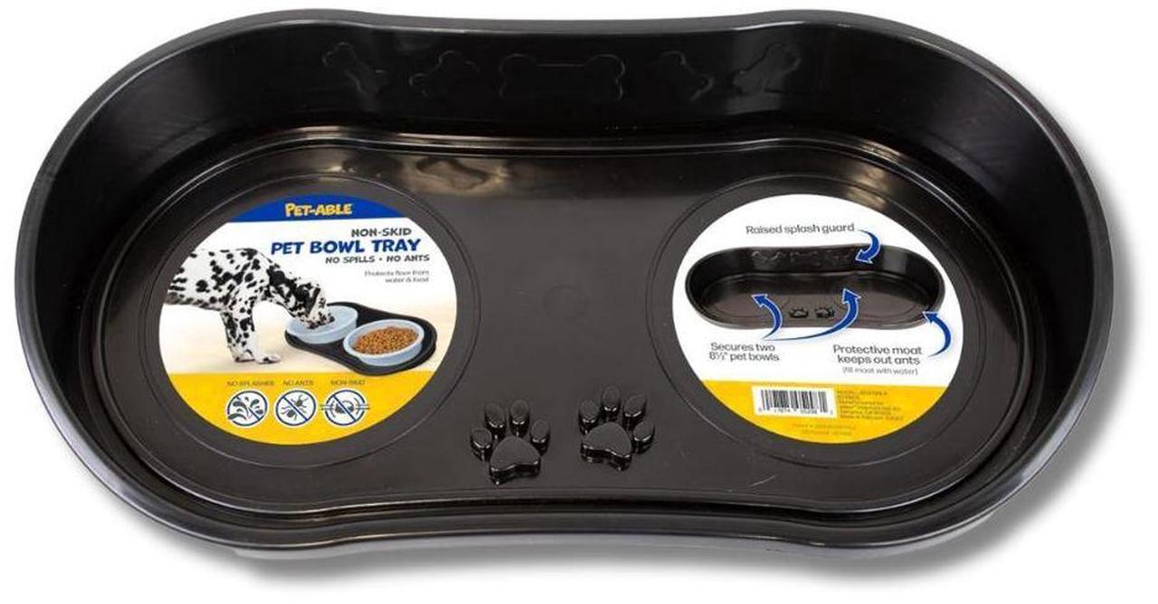 Main image of Non-Skid Pet Bowl Tray, Black