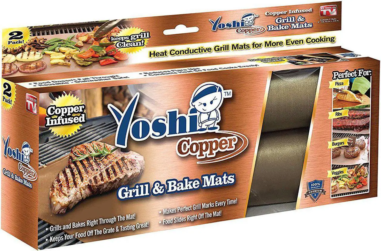 Alt view image 2 of 5 - Yoshi Copper - Grill Mats Heavy Duty Up to 500 Degree - (2 grill Mats) Reusable