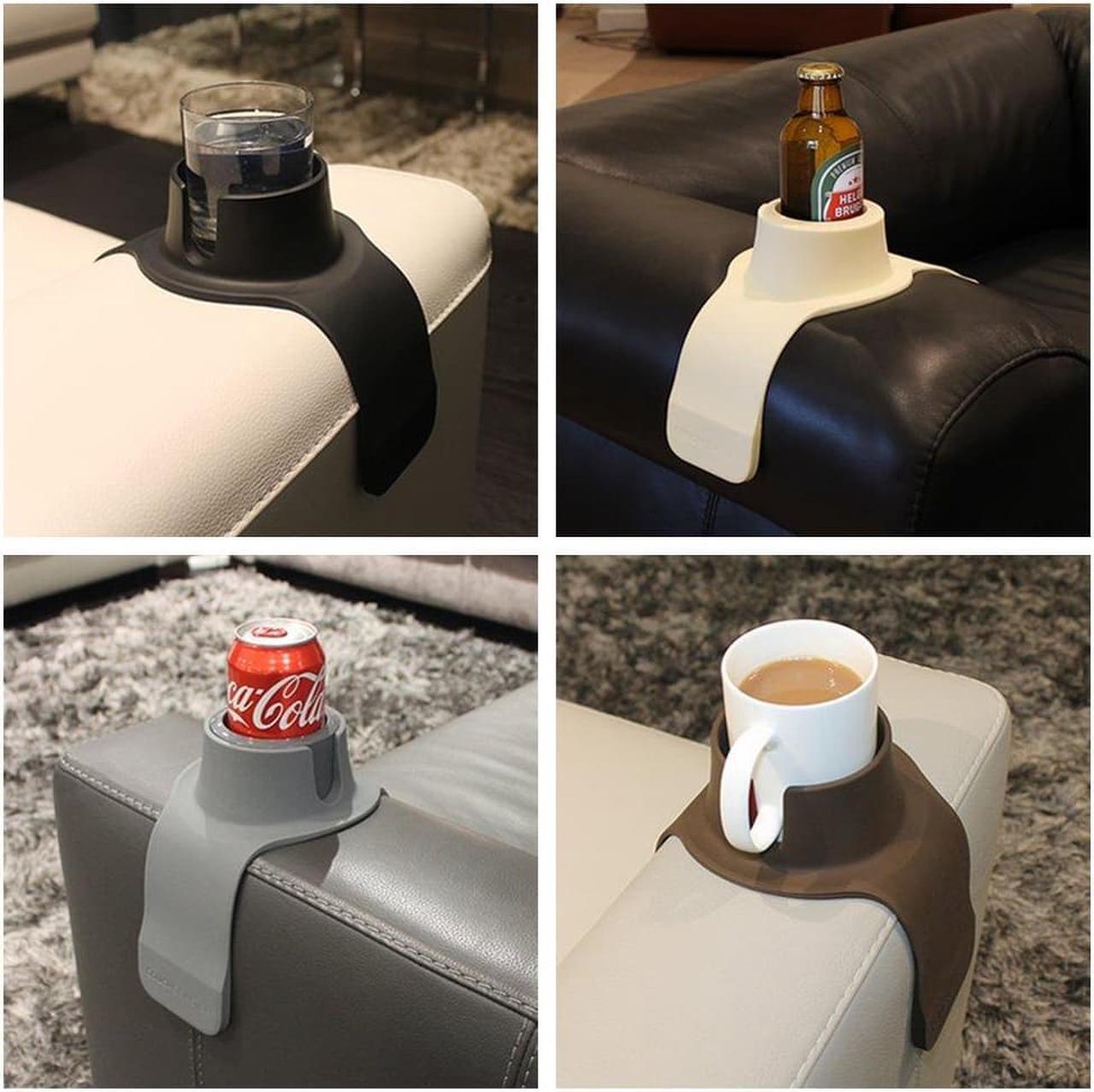 Alt view image 10 of 18 - CouchCoaster Weighted Drink Holder One Size Fits All Drinks, Mocha Brown