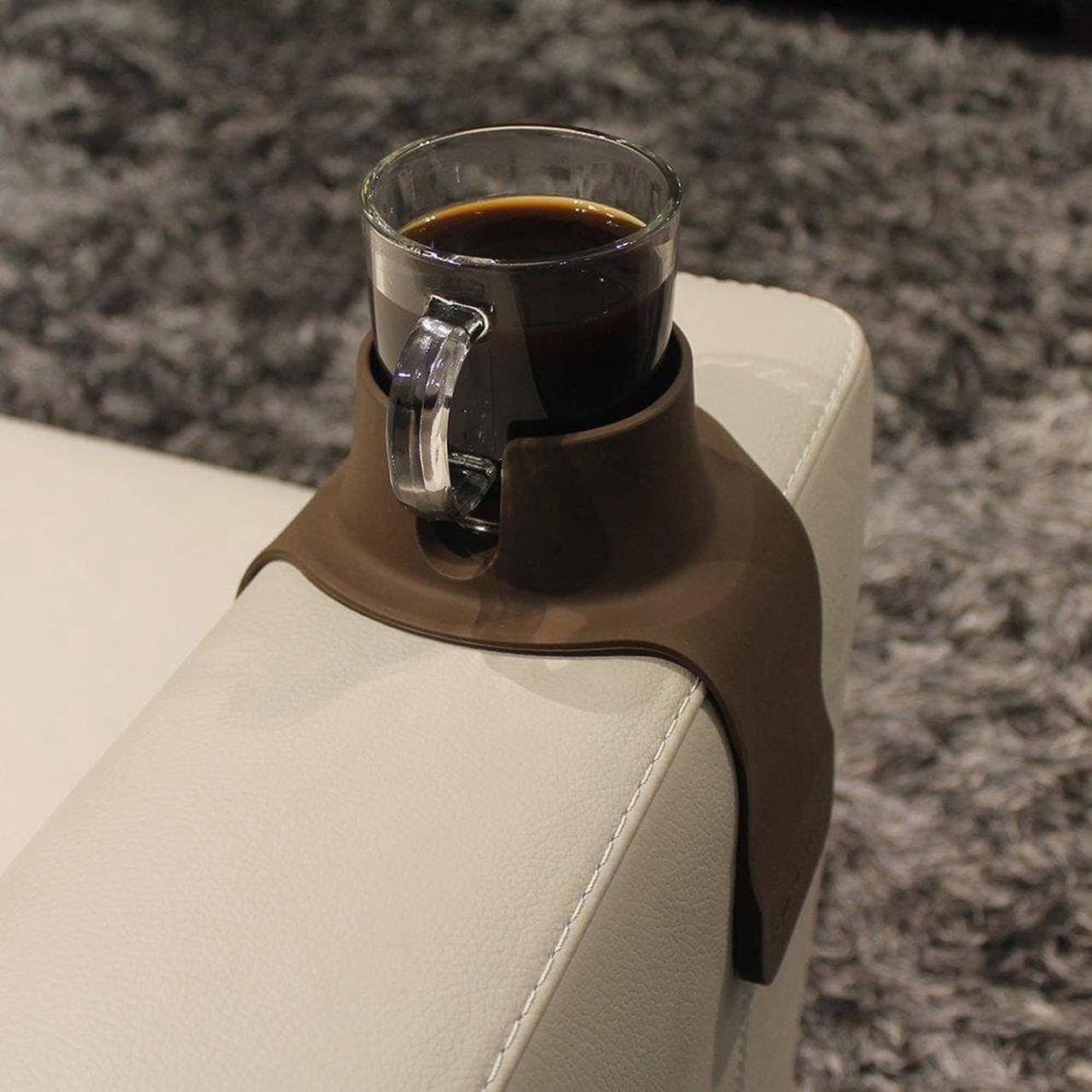 Alt view image 8 of 18 - CouchCoaster Weighted Drink Holder One Size Fits All Drinks, Mocha Brown