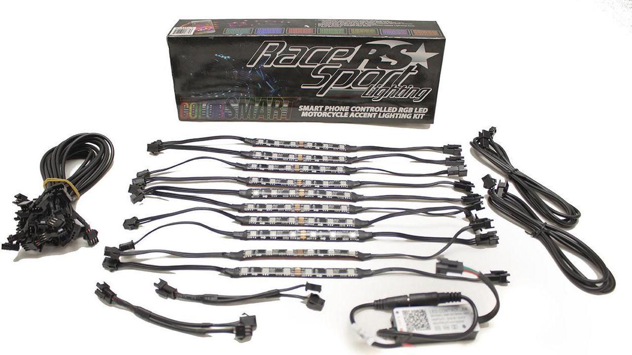 Alt view image 2 of 8 - RSMKCS - ColorSMART RGB LED Flexible Motorcycle Kit w/ Bluetooth Control & Chasing