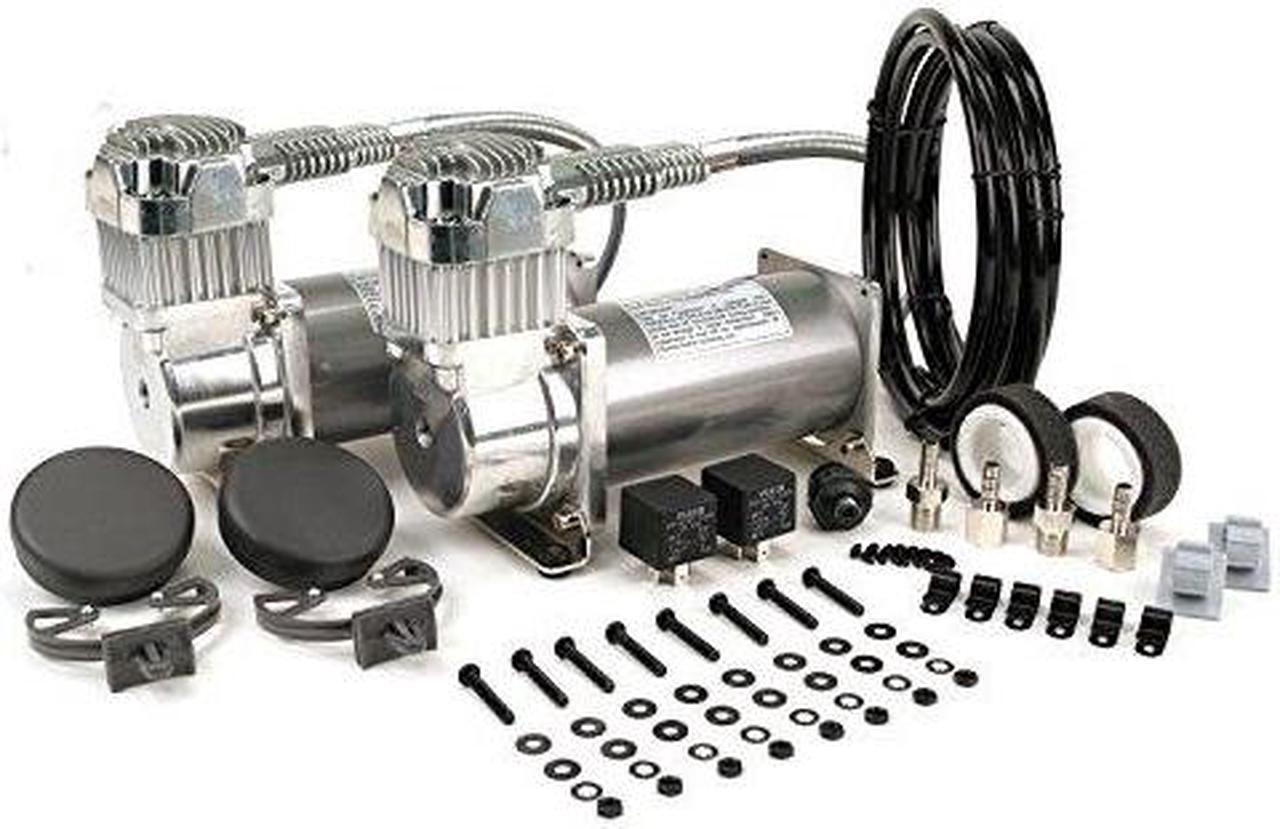 Alt view image 2 of 2 - Viair Dual Pewter 380C Value Pack (380C/2, 165/200 P. Switch, 40 Amp Relay/2) 38002