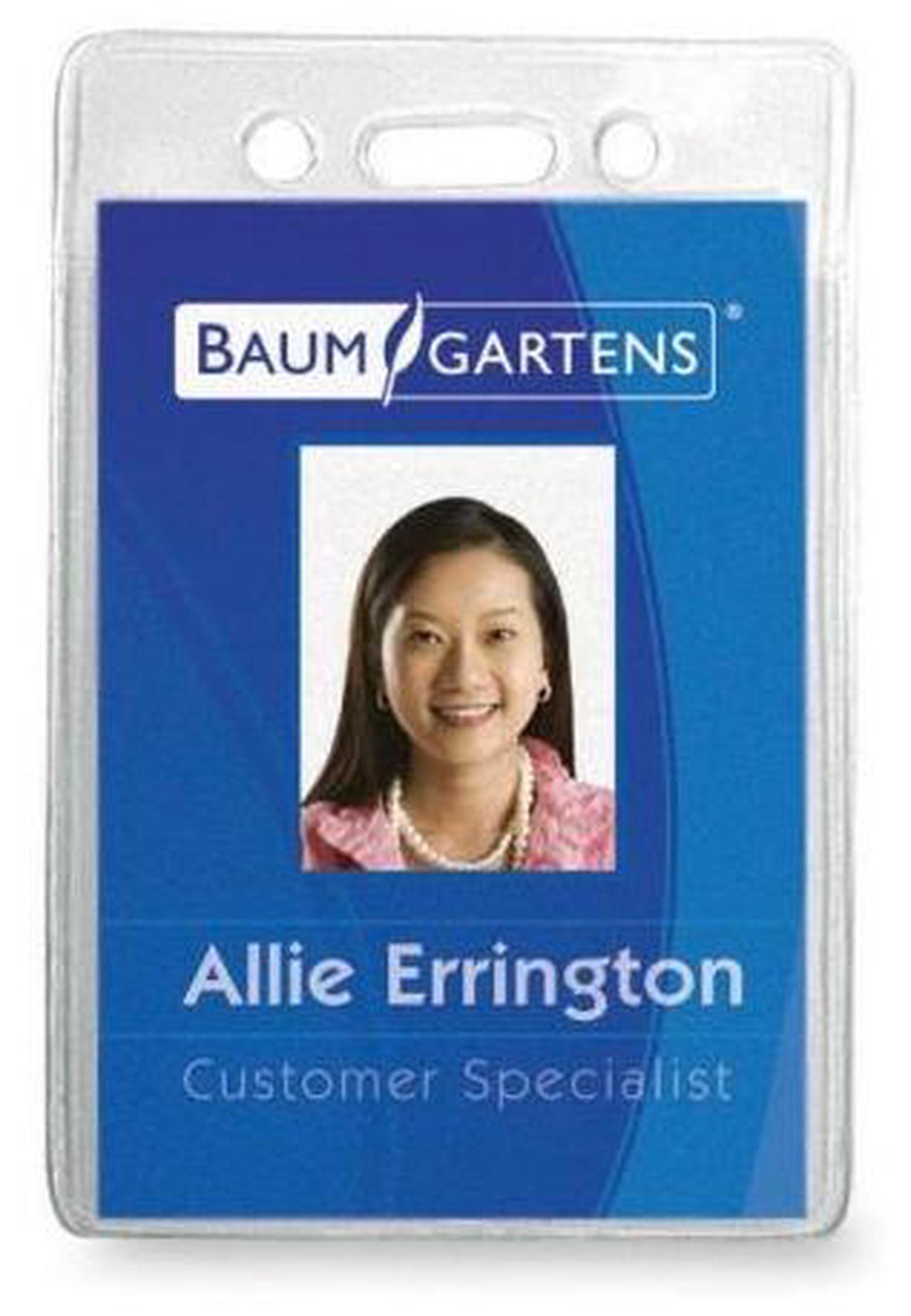 Alt view image 4 of 12 - Baumgartens Vinyl Badge Holder Punched Vert 2-3/8"x3-3/8" 12/PK CL 67820