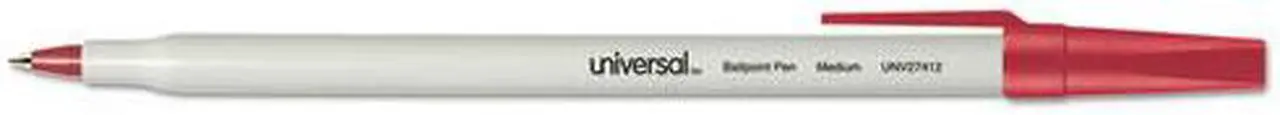 Main image of UNIVERSAL Economy Ballpoint Stick Oil-Based Pen Red Ink Medium Dozen 27412