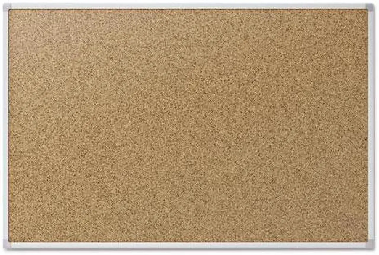 Alt view image 4 of 11 - Mead Cork Bulletin Board 48 x 36 Silver Aluminum Frame 85362