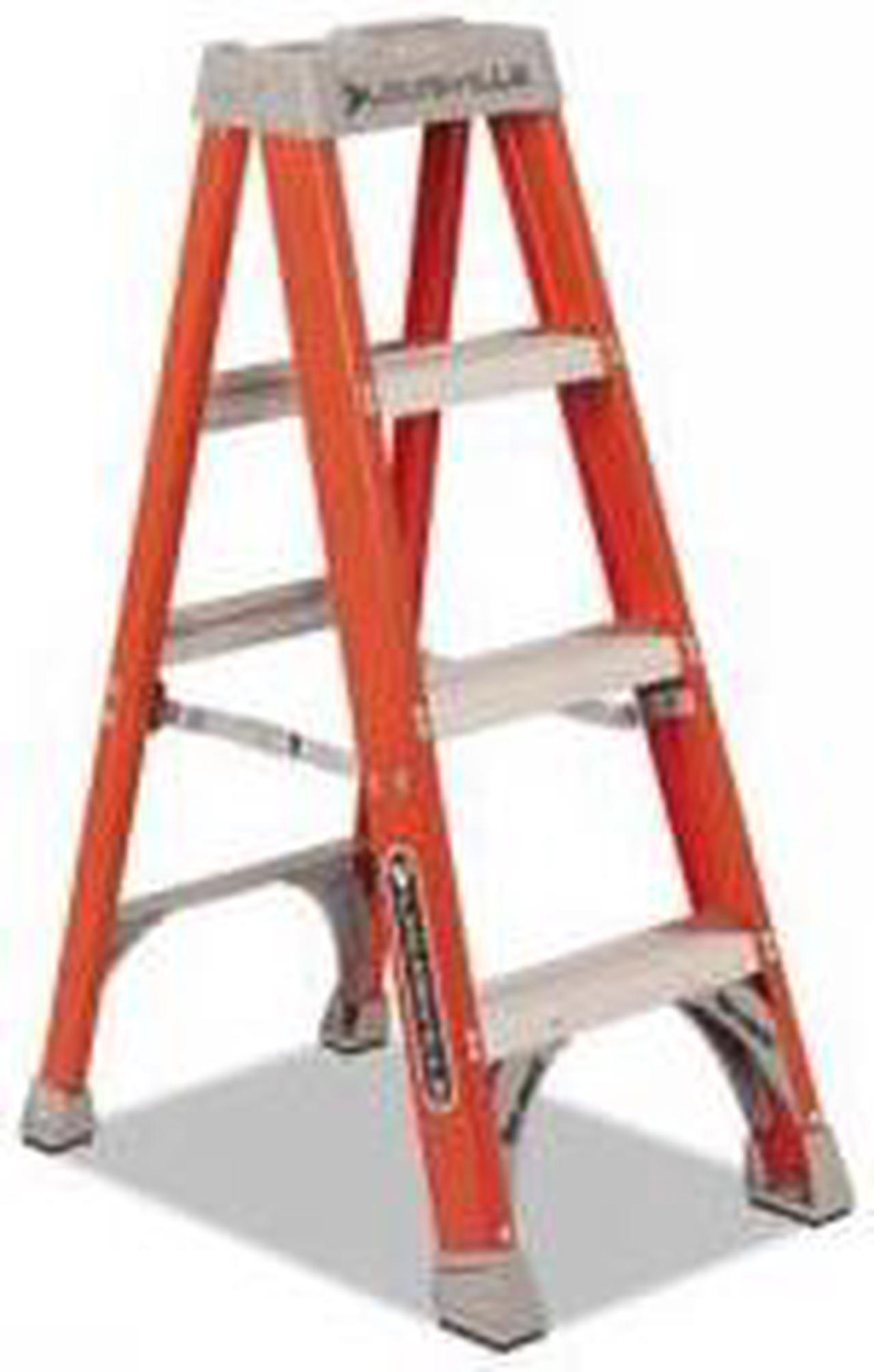 Main image of Louisville Fiberglass Heavy Duty Step Ladder 50" 3-Step Orange FS1504