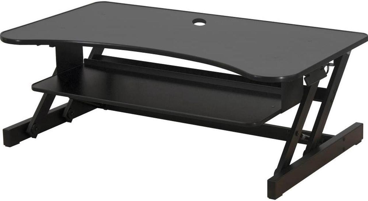 Alt view image 2 of 12 - Lorell Deluxe Adjustable Desk Riser - 20" Height x 38" Width x 24" Depth - Desktop - Black  LLR99759