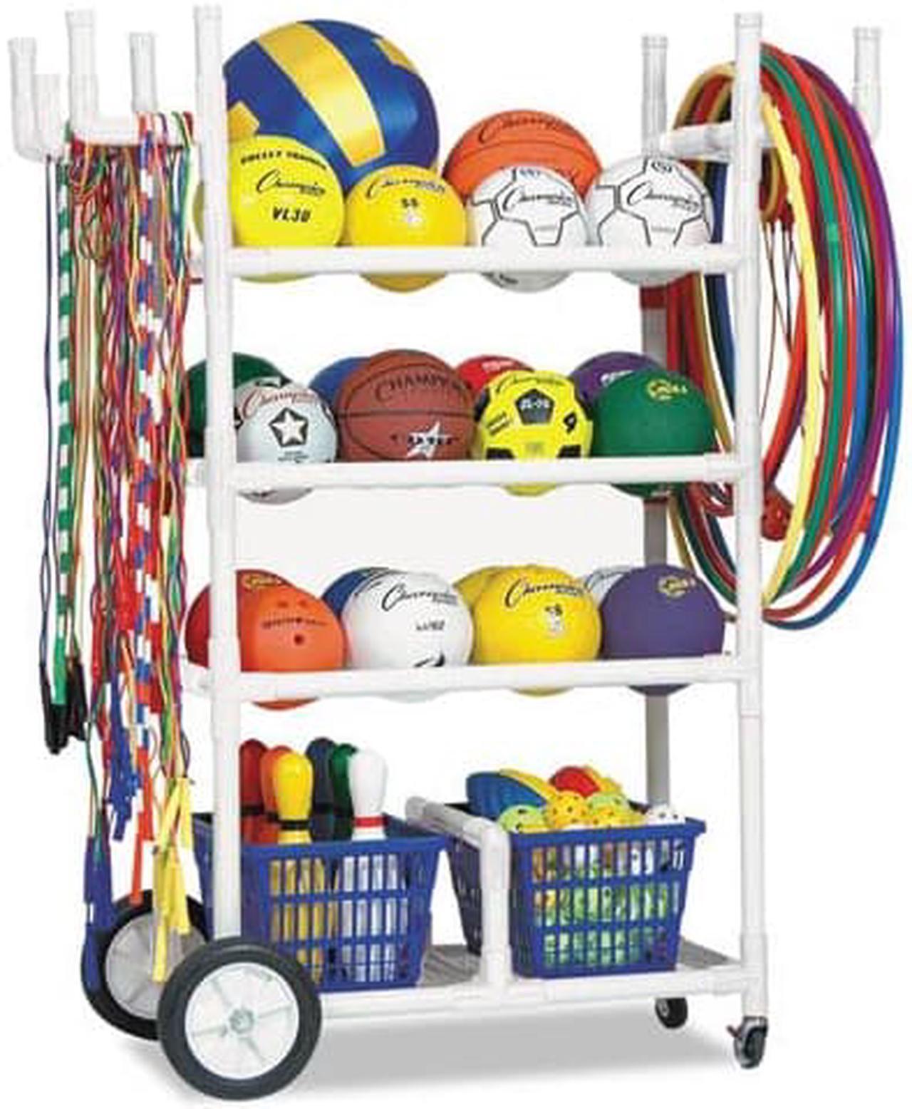 Alt view image 7 of 10 - Champion Sports TWCART High Impact All-Terrain Heavy-Duty Cart - Plastic - 176 lb Capacity - 19 x 53 x 58 - White