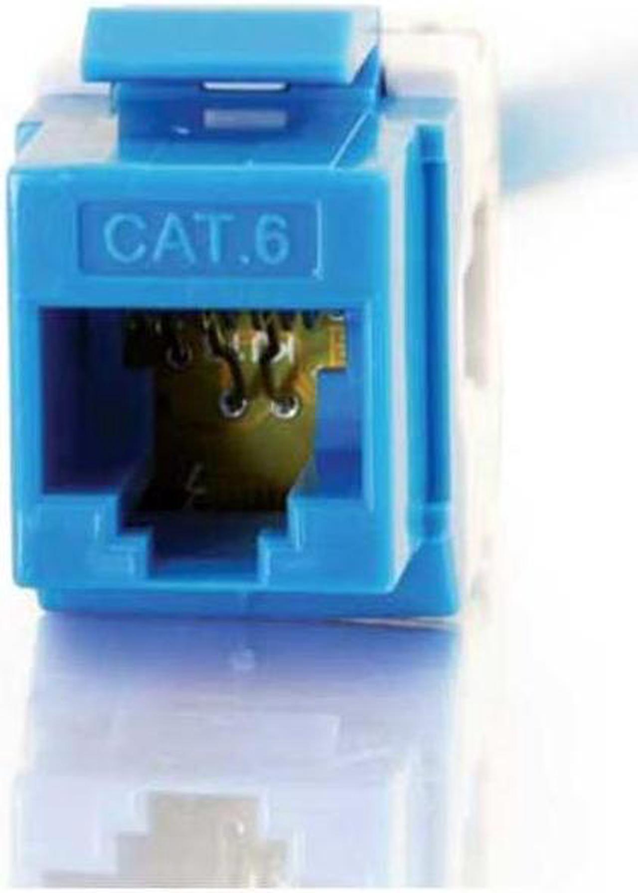 C2G/Cables To Go 35211 Cat6 180 Degree Keystone Jack Blue