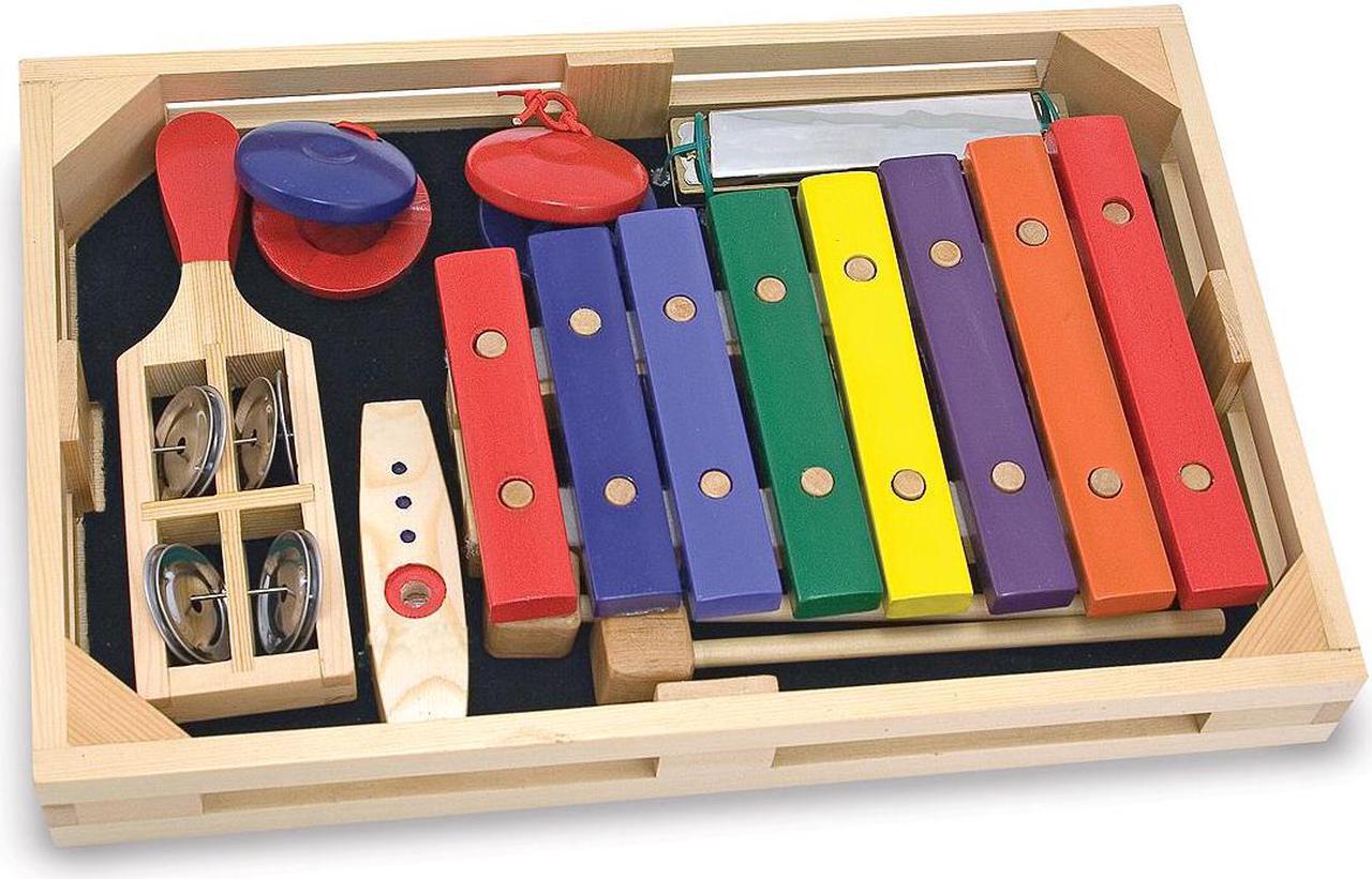 Alt view image 3 of 7 - Melissa & Doug Band in a Box Beginner Band Set with Xylophone and Harmonica