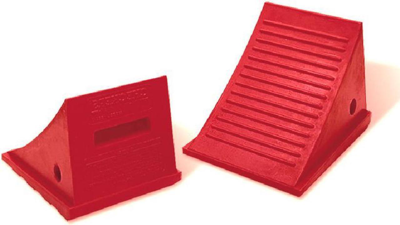 Main image of Wheel Chock,6-1/4 In H,Urethane,Orange MONSTER MOTION SAFETY BY CHECKERS UC1700