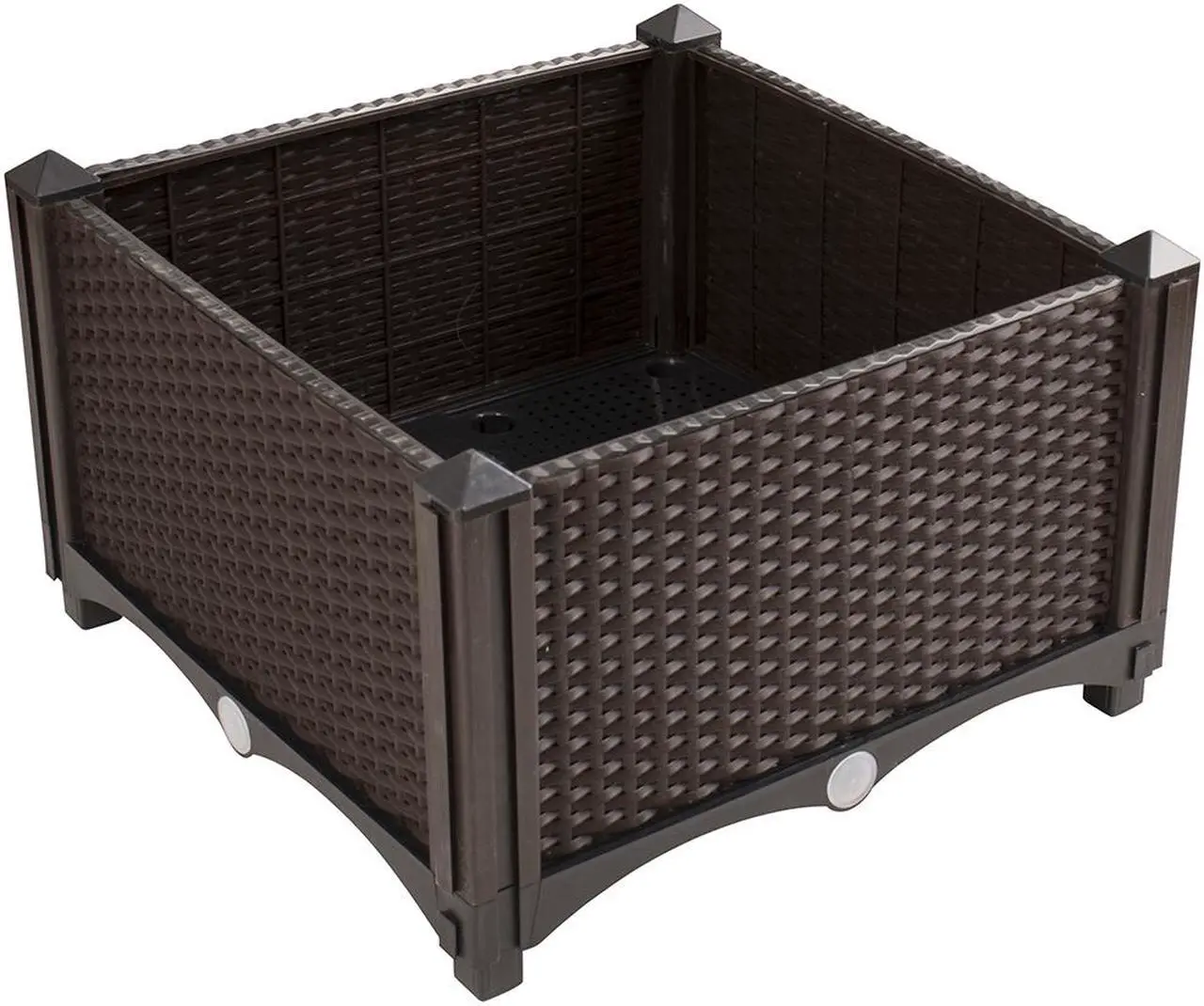 Alt view image 2 of 7 - Modern Home Raised Planter Kit - Stackable Modular Flower/Garden Bed Kit (Brown)