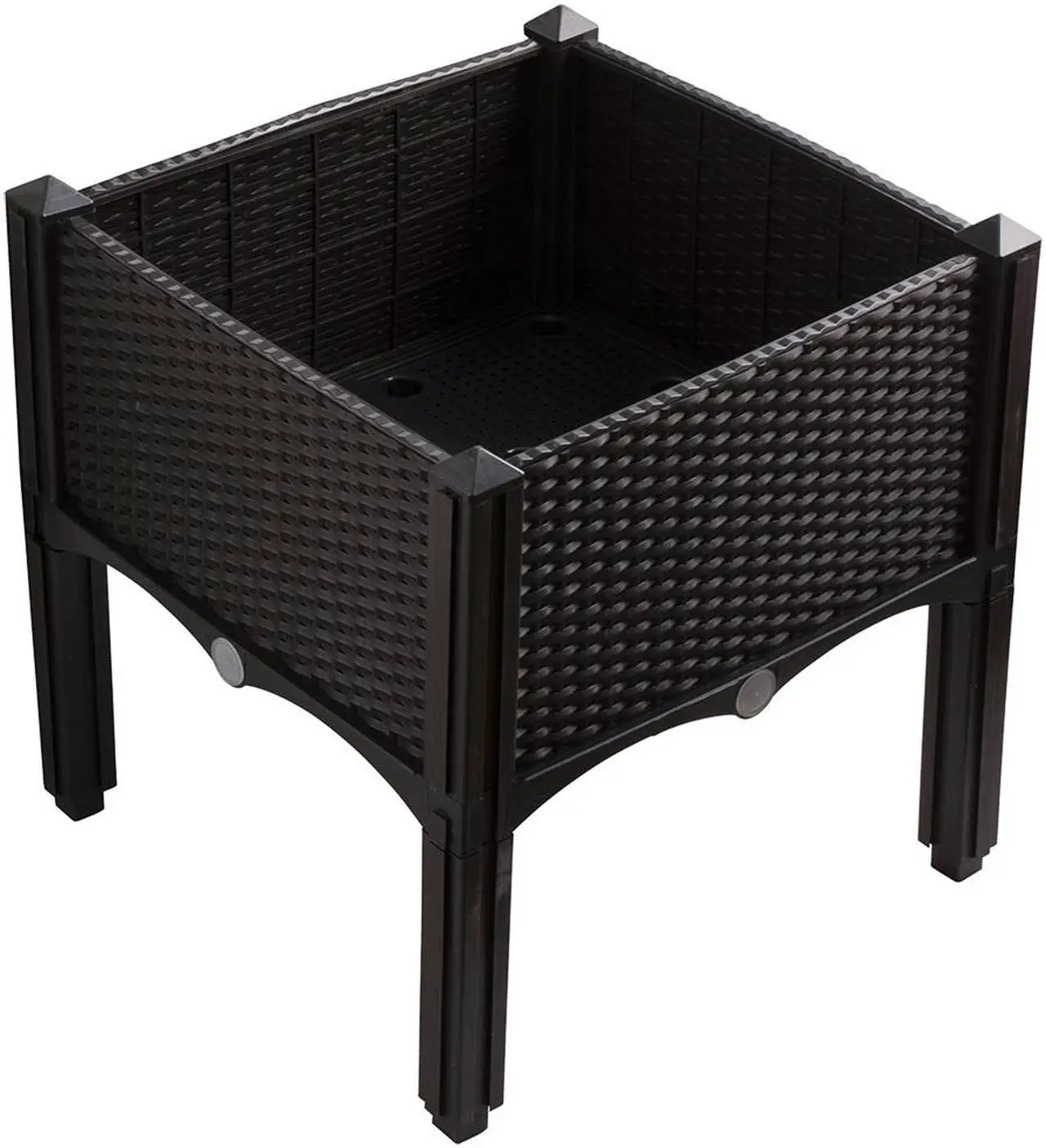 Alt view image 3 of 7 - Modern Home Raised Planter Kit - Stackable Modular Flower/Garden Bed Kit (Brown)
