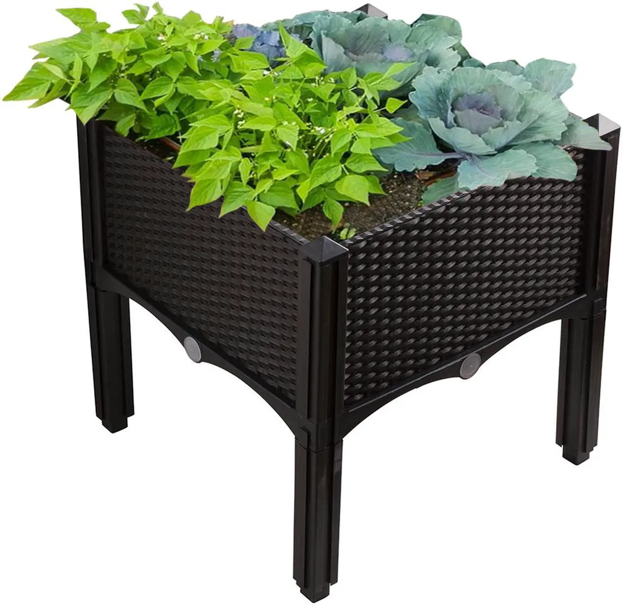 Main image of Modern Home Raised Planter Kit - Stackable Modular Flower/Garden Bed Kit (Brown)