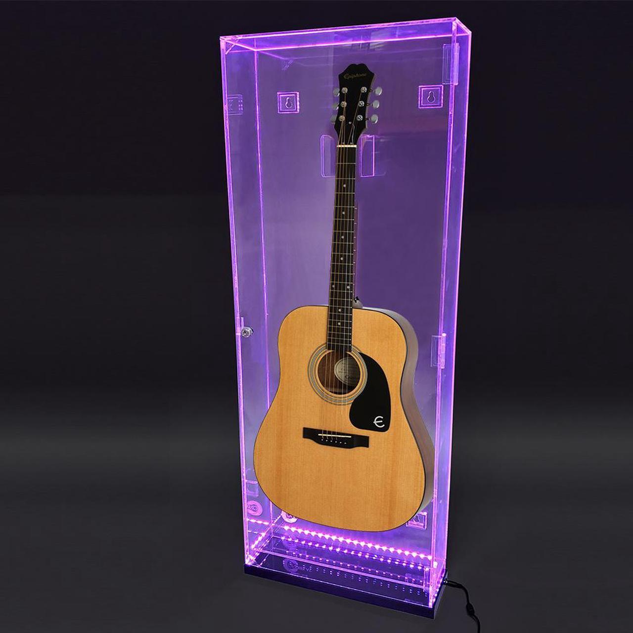 Main image of OnDisplay Deluxe Acrylic Wall Mounted/Tabletop UV-Protected Electric Guitar Display Case w/Lights