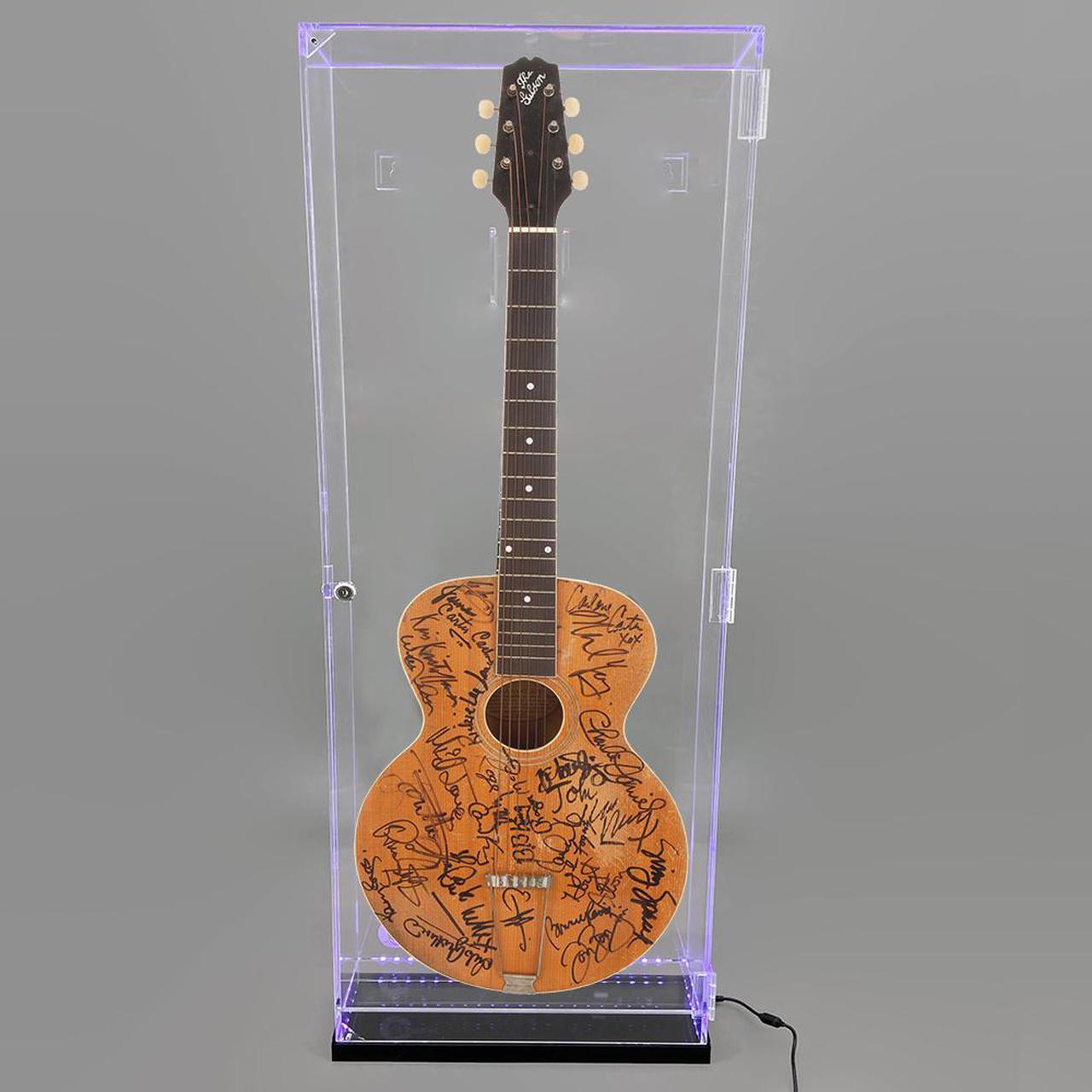 Alt view image 6 of 7 - OnDisplay Deluxe Acrylic Wall Mounted/Tabletop UV-Protected Electric Guitar Display Case w/Lights