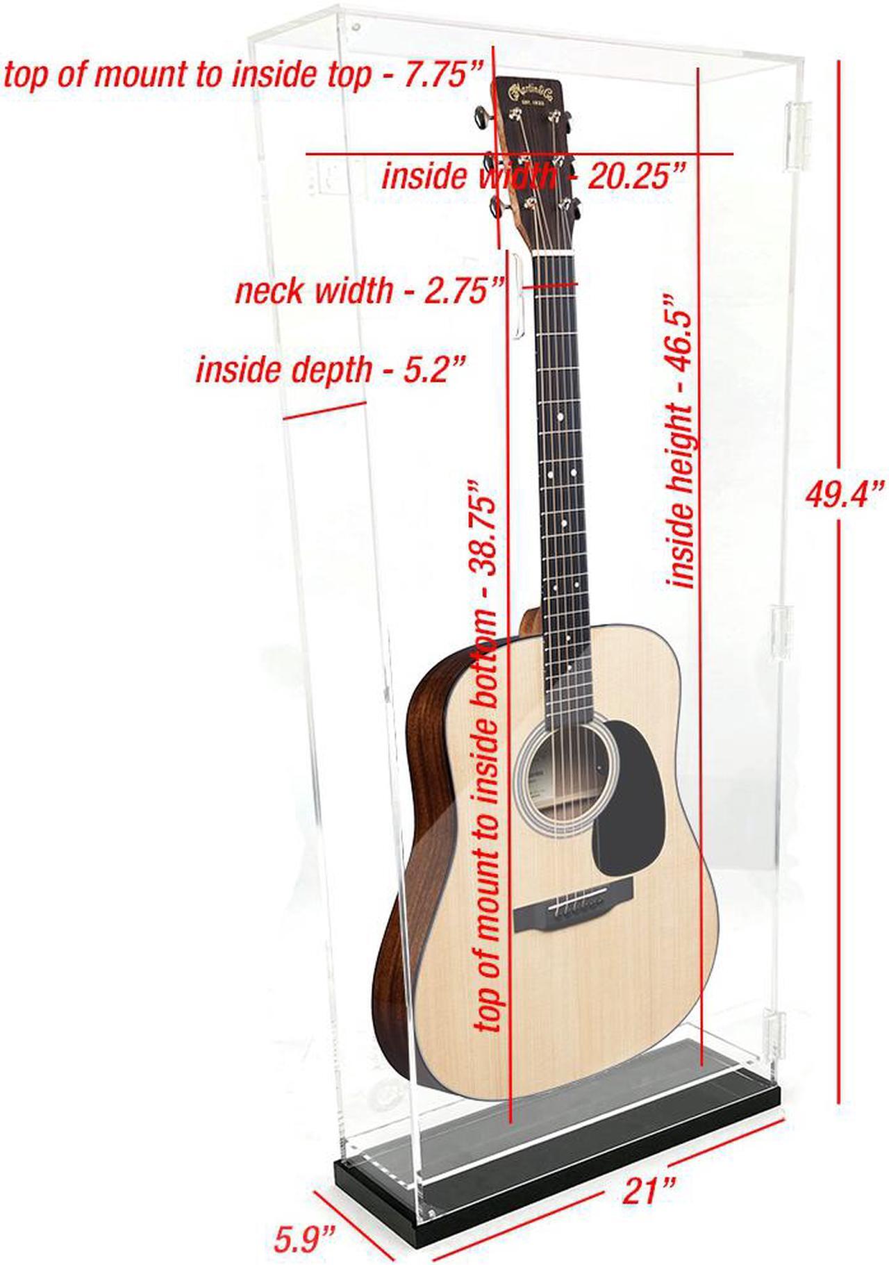 Alt view image 7 of 7 - OnDisplay Deluxe Acrylic Wall Mounted/Tabletop UV-Protected Electric Guitar Display Case w/Lights