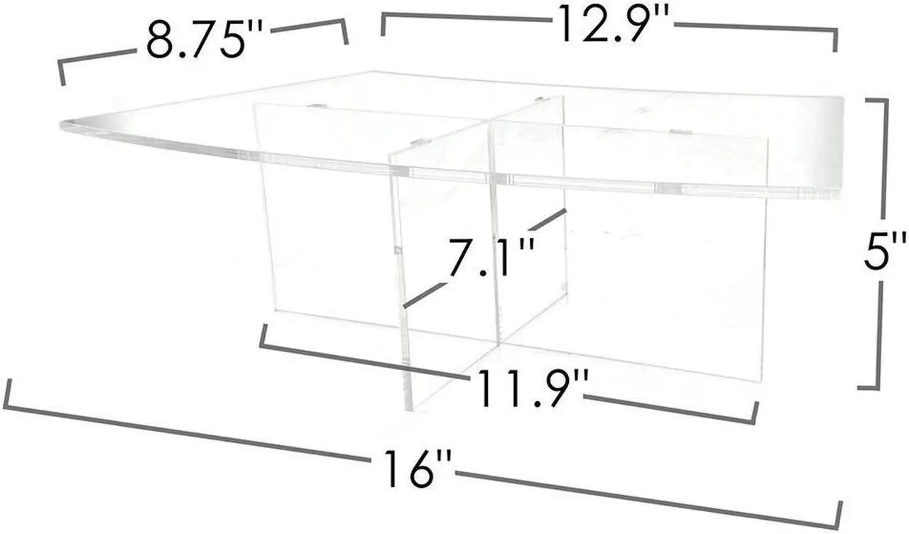 Alt view image 7 of 7 - OnDisplay Cross Tier Acrylic Display Rack/Stand - Clear Food Display Stage (5" Height)